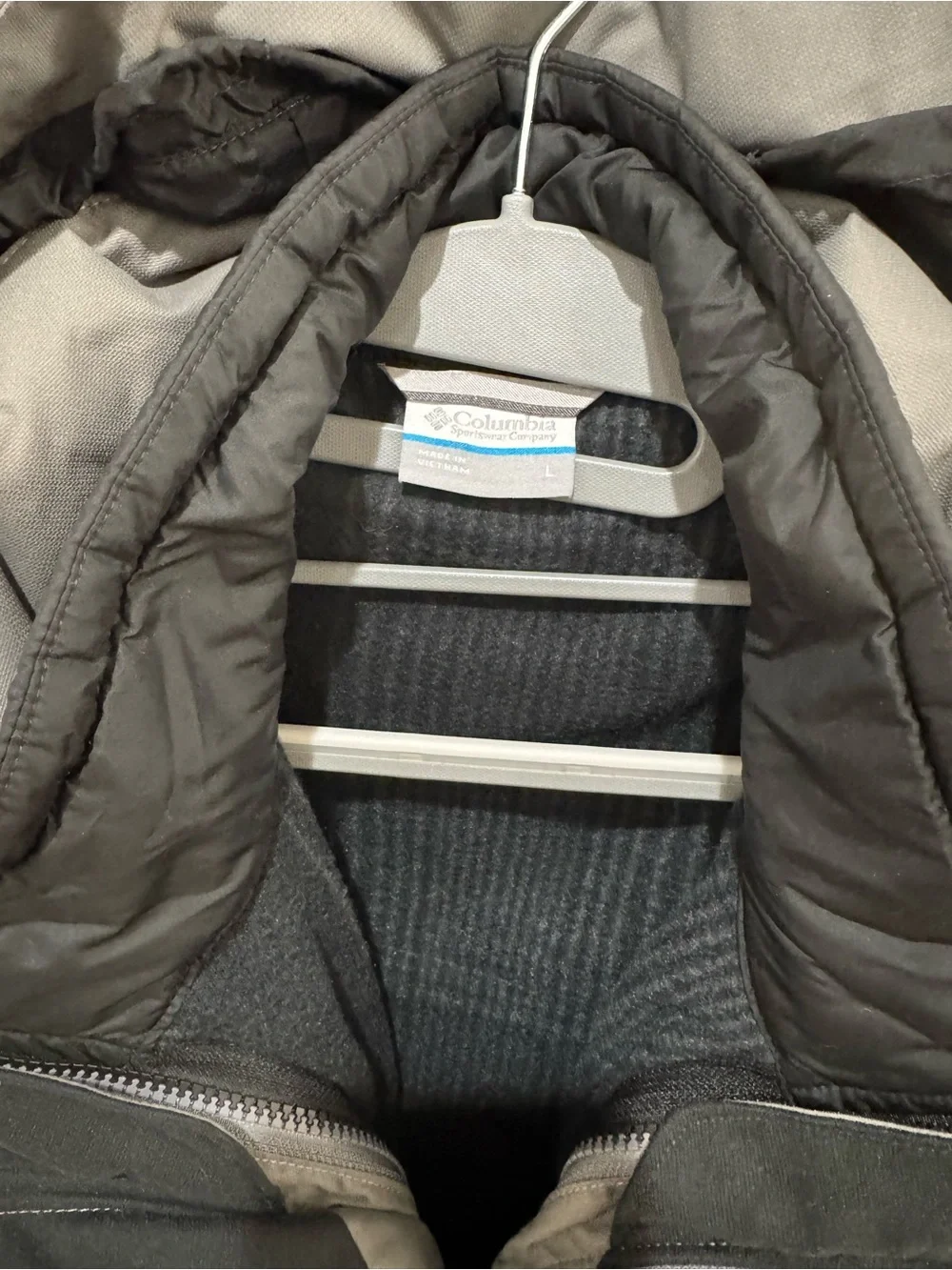 Columbia Men’s Gray/Black Waterproof Insulated Hooded Jacket Coat Omni-Tech Sz L